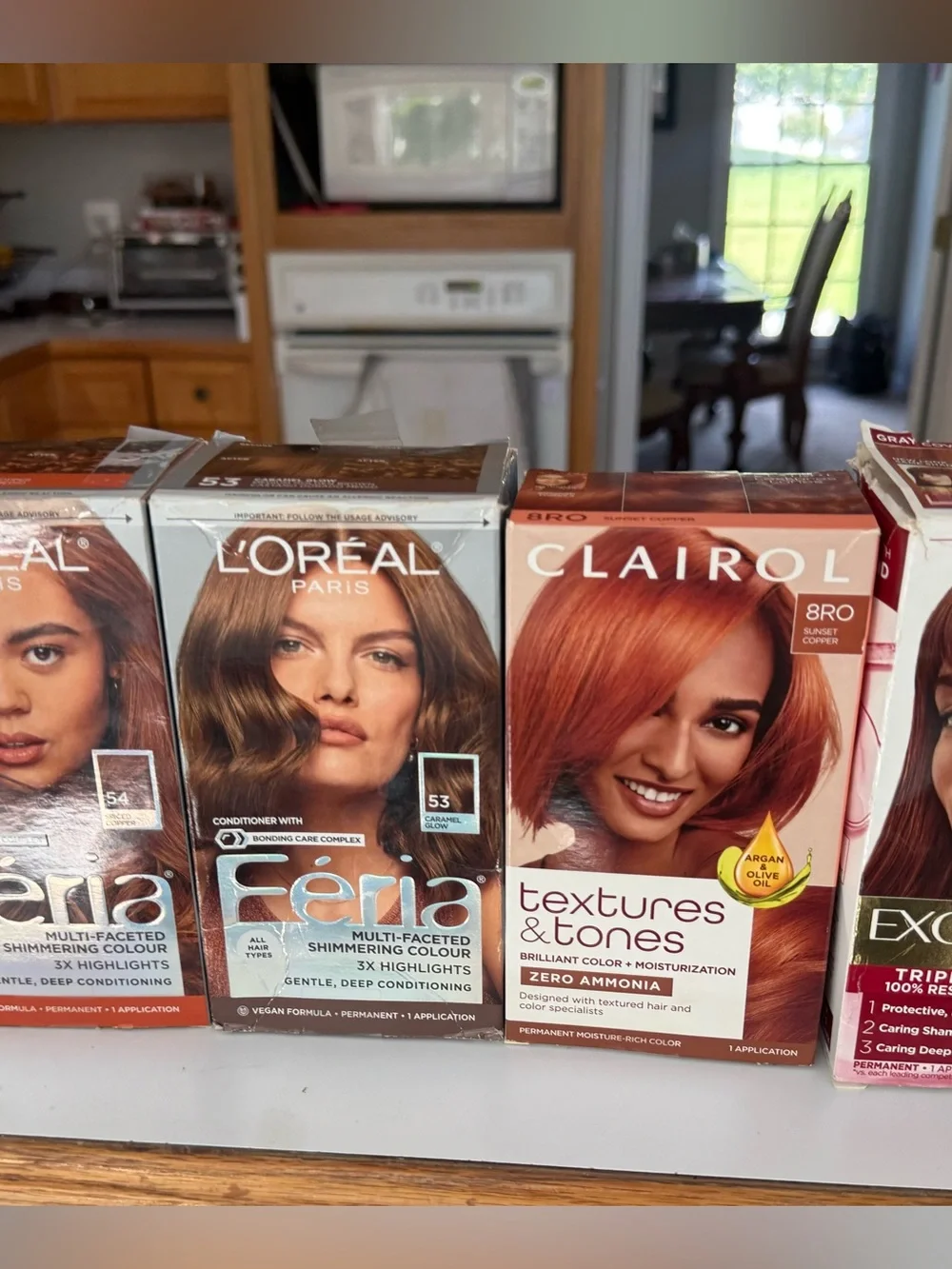Lot of 4 assorted hair dye box set bundle- all new. L’Oréal Féria, etc